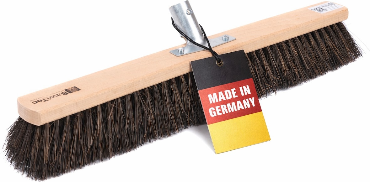 Echt Arengabesen Kehrbesen 100cm Breit Naturfaser-Borsten nass- und öl-beständig mit Metallhalter für Stiele Straßenbesen Gartenbesen Werkstattbesen