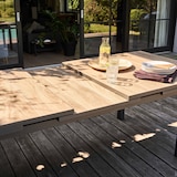 thumbnail of Table de jardin 8 chaises et 2 fauteuils en aluminium et céramique