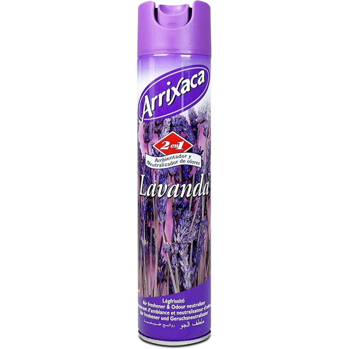 Ambientador e neutralizador de odores Arrixaca Lavanda 400ml em formato de spray aerossol