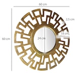 thumbnail of Wandspiegel Art déco 60 cm Metall Design Hängespiegel Gold, Aluminium Dekospiegel Rund mit Rahmen, Spiegel Wand Groß, Flurspiegel Garderobenspiegel
