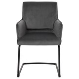 thumbnail of Décoshop26 - Chaise de salle à manger x1 design moderne en tissu gris foncé cadre en fer 04_0006301