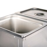 thumbnail of Romux® Baño María Eléctrico 2 Cubas GN 1/2 Sobremesa con Grifo de Vaciado y Regulador de Temperatura 30-110°C | Profesional Hostelería - 2000 W