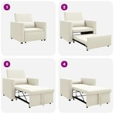 thumbnail of vidaXL Uittrekbaar slaapbank eenpersoons Crème 90 x 165 x 87 cm