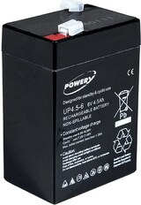 thumbnail of Powery Blei-Gel-Akku für Lampe Johnlite Staubsauger Halogen Lampe 6V 4,5Ah (ersetzt auch 4Ah 5Ah)