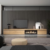 thumbnail of Mueble TV, Televisión, Muebles de salón, almacenaje, 368x35x45cm, Chimenea eléctrica XXL, Estilo Moderno, Roble _515_1481