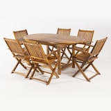 thumbnail of Conjunto mesa extensible y 6 sillones teca de jardín plegables