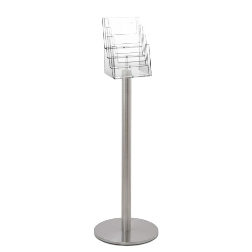 Edelstahl-Prospektständersystem »Q« mit Prospekthalter für 4x DIN A4