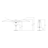 thumbnail of METRO PROFESSIONAL Sombrilla doble cuadrada, aluminio, 3 x 3 m, repelente al agua, beige/gris