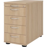thumbnail of bümö Schreibtisch Schrank abschließbar, Schubladenschrank Holz in Eiche, Container mit Schubladen - Schubladen Schrank Büro, Schreibtisch Container