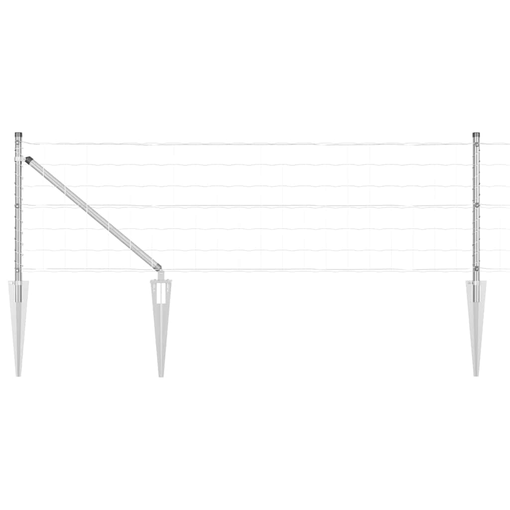 vidaXL Zaun mit Pfosten Silber 0,6 x 10 m Stahl
