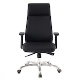 thumbnail of Bürostuhl PORTO Echt-Leder Schwarz ergonomisch mit Kopfstütze, Design Chefsessel Schreibtischstuhl ergonomisch mit Wippfunktion, Drehstuhl mit
