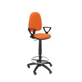 thumbnail of Ayna Stool Tabouret avec mécanisme de contact permanent, anneau repose-pieds et roulettes en tissu parqueté BALI orange (PIÈCES FIXES INCLUSES)