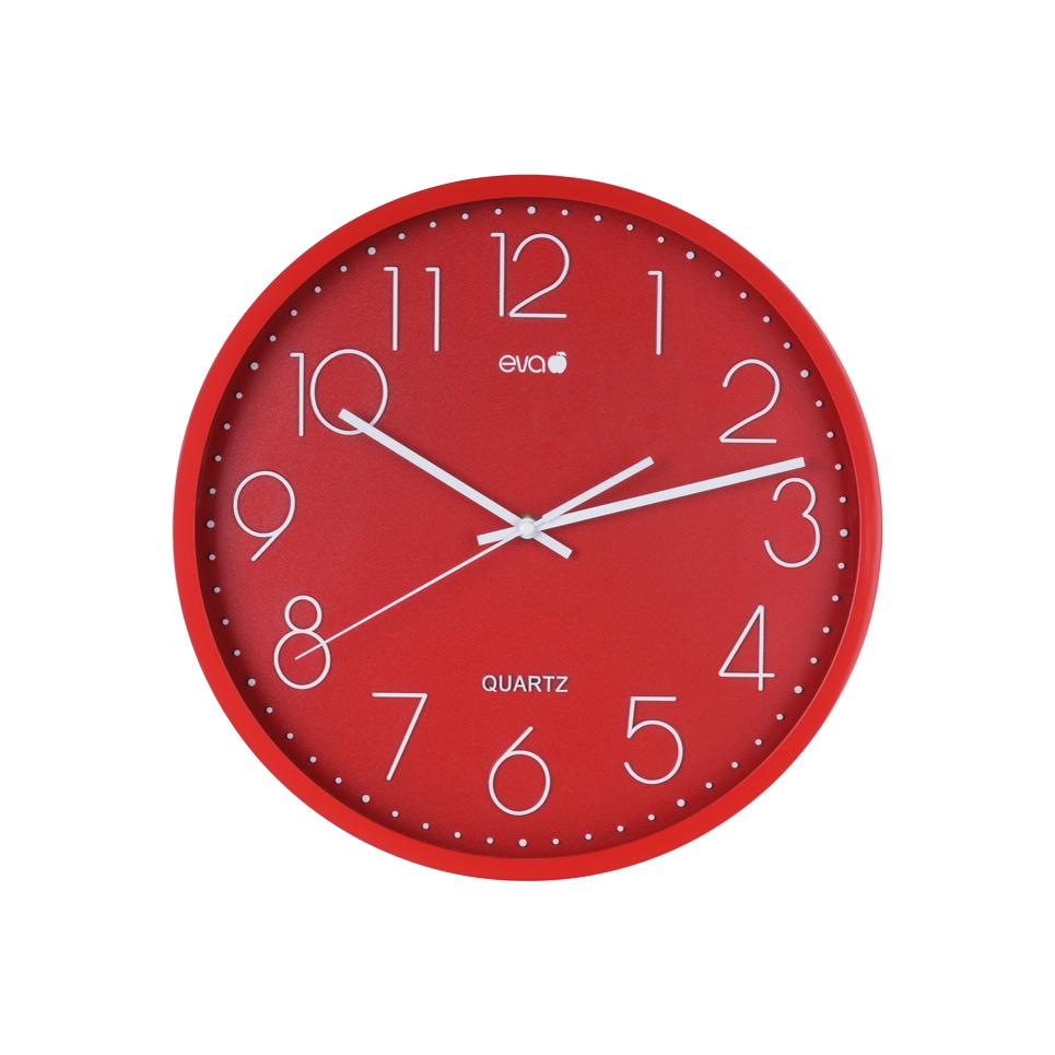 Eva wandklok in pp rood ø35cm