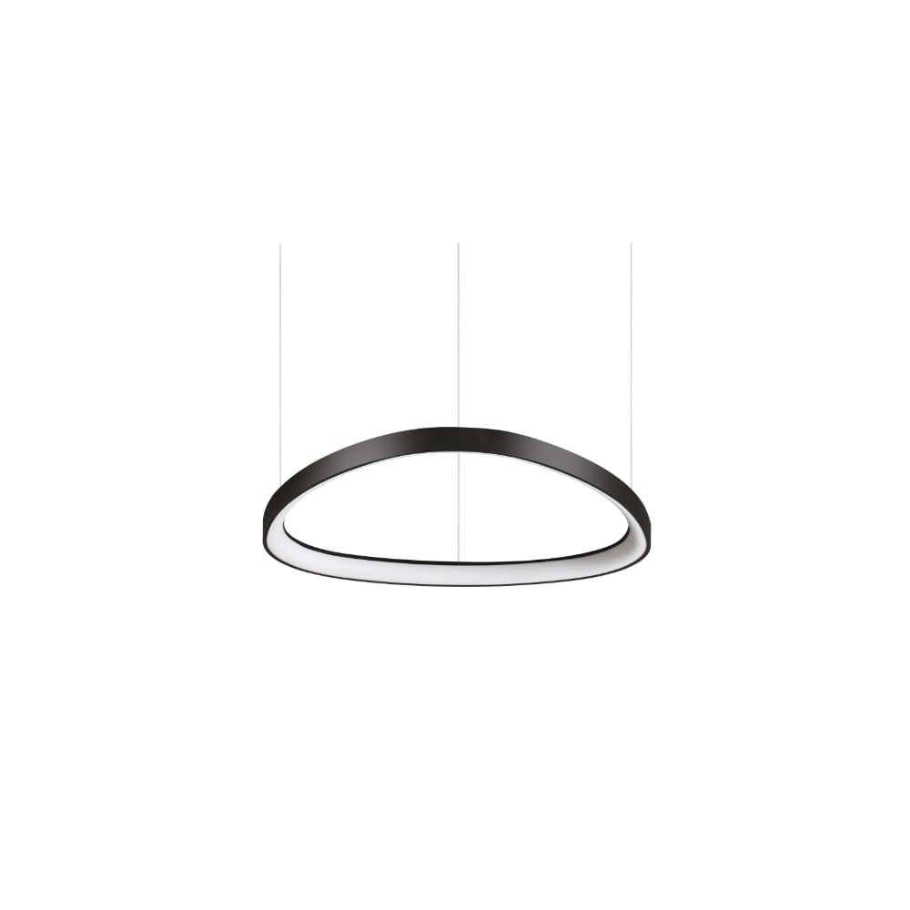 gemini sp d61 on-off 2700K, luminária de suspensão circular em alumínio preto com luz led, ideal lux