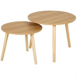 thumbnail of Max Home Set 2 mesas auxiliares redondas madera D39x32 cm y D48x38 cm