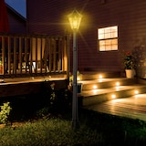 thumbnail of Outsunny farola solar luz solar de exterior con panel solar encendido y apagado automático IP44 para terraza patio 22x22x194 cm negro