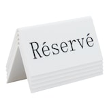 thumbnail of Securit® Set van 5 tafelreserveringsborden 'Gereserveerd' (Nederlands) - Wit acryl met zwarte letters