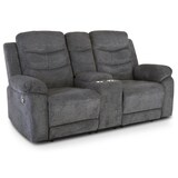 thumbnail of Kinosessel, 2er-Fernsehsessel mit Relaxfunktion, Liegefunktion Easy-Lift, Belastbarkeit je Sitzplatz 130 kg, Mikrofaser, in Dunkelgrau, Raburg Pixx