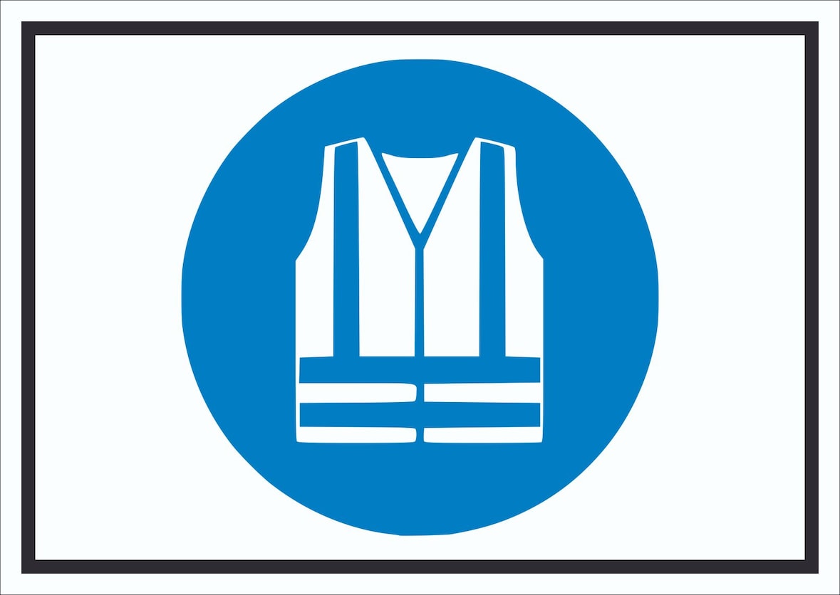 Warnweste benutzen Symbol Schild A3 (297x420mm)