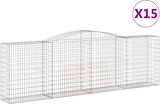 thumbnail of vidaXL Gabionen mit Hochbogen 15 Stk 400x50x120/140cm Verzinktes Eisen