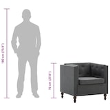 thumbnail of vidaXL Fauteuil stof donkergrijs