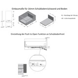 thumbnail of Push to Open Schubladensystem Schubkasten-Set Vollauszug Anthrazit 550mm 86mm