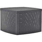 thumbnail of Mesa Resina Auxiliar Simil Rattan Cofre 53x53x40 cm.