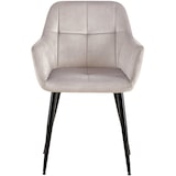thumbnail of Set van 2 eetkamerstoelen Emia Velvet licht grijs
