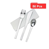 thumbnail of ECOLOMIQUE - 50 Pcs - Kit couverts inox 4/1 - Couteau, fourchette, cuillère, serviette 16 cm - ECO210CVINOX41