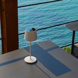 thumbnail of Lumisky Luminária de mesa sem fio ABBY H30CM Aço Branco