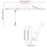 thumbnail of vidaXL Patio-Regenschirm Anthrazit Pulverbeschichteter Stahl, Polyester