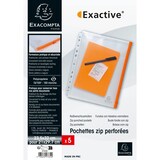 thumbnail of Exacompta 57334E 2x 5er Packung Prospekthüllen mit Reißverschluss, perforiert, PP - Exactive - Kristall transparent