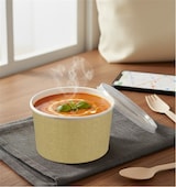 thumbnail of MONOUSO - Terrina de Cartão Kraft Con Tampa PP 473ml Ø11cm (25 Uds)