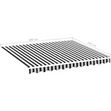 thumbnail of DELUKE® Markisenbespannung Markisenstoff Wasserabweisend Reißfest Anthrazit-Weiß, für 300x250cm Rahmen Markise mit Volant Markisen Ersatzstoff