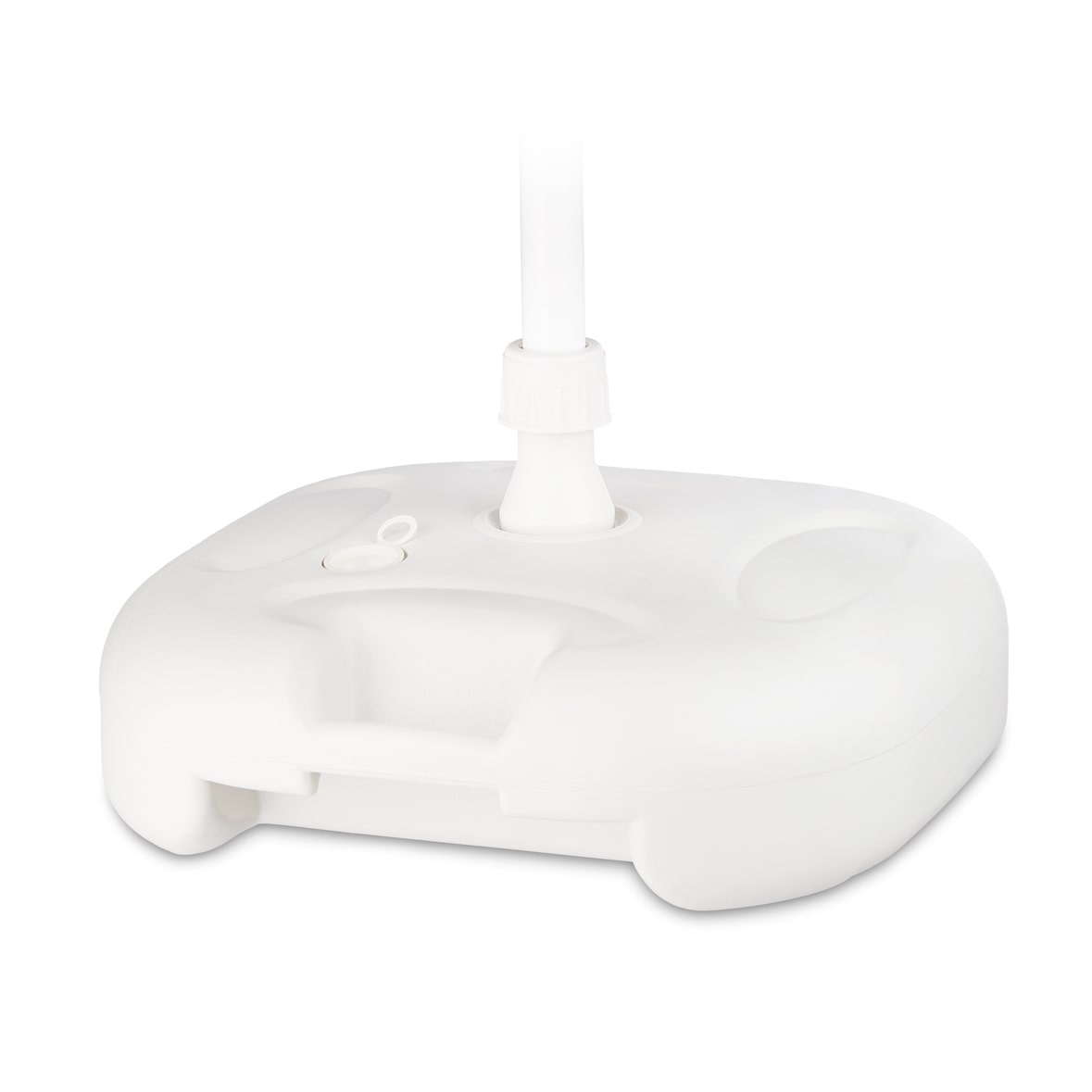 Relaxdays Sonnenschirmständer Kunststoff, befüllbar mit Wasser, Sand, Stockgrößen 25-32mm, 43x43 cm,hell-grau