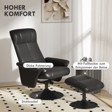 thumbnail of Relaxsessel mit Hocker Schwarz 69x71x104 cm drehbar 360 Grad mit Liegefunktion bis 135 Grad ergonomisch gepolstert bis 150 kg