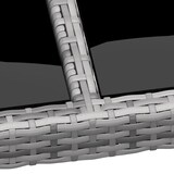 thumbnail of Mesa jardín vidrio templado ratán sintético gris 150x90x75 cm