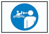 thumbnail of Kinder in Wassereinrichtungen beaufsichtigen Symbol Schild A3 Rückseite selbstklebend