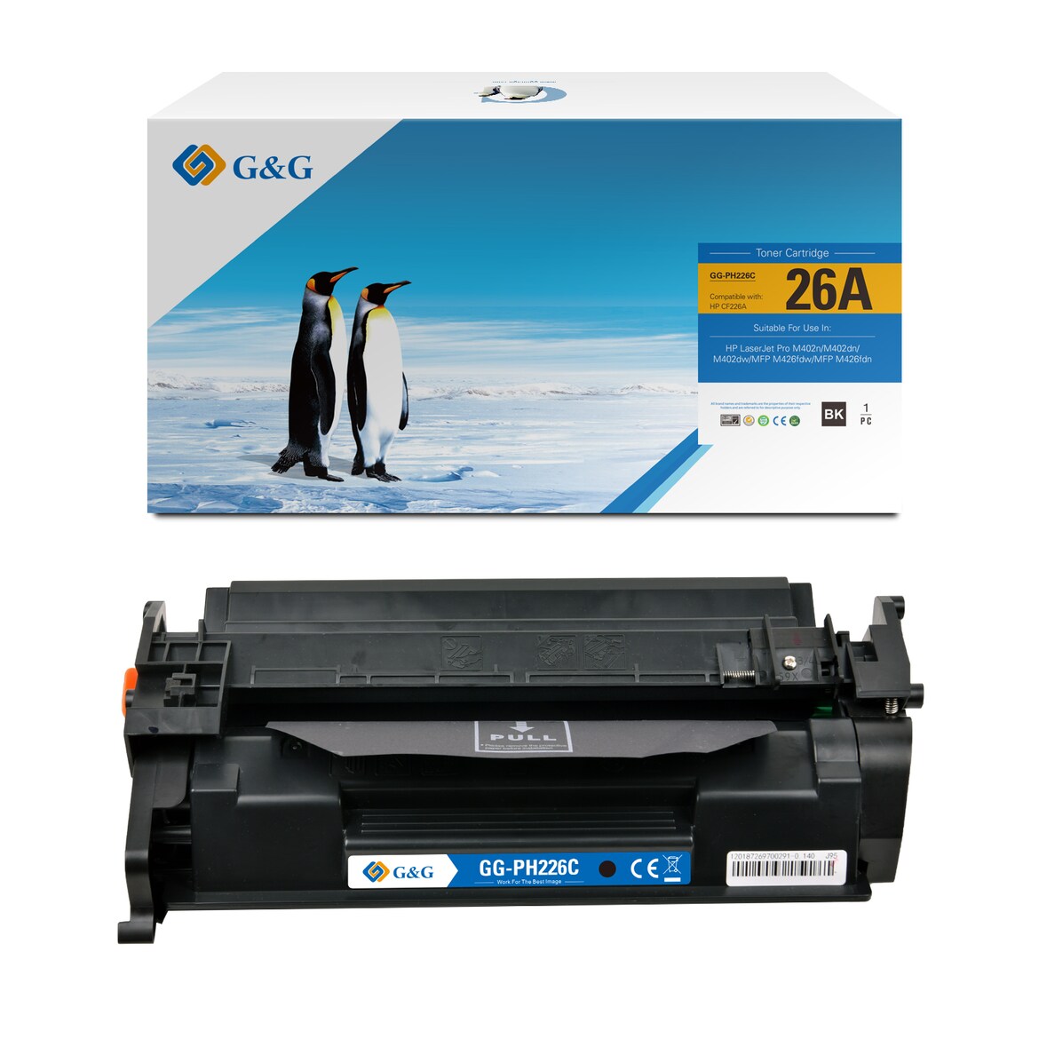 G&G CF226A toner compatibel met HP 26A Tonercartridge Zwart 1 stuck (s) Huismerk