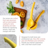 thumbnail of Victoria Zitronenpresse Handpresse aus Aluminiumguss, Zitruspresse, Maximale Saftausbeute, VIC-31312, Gelb