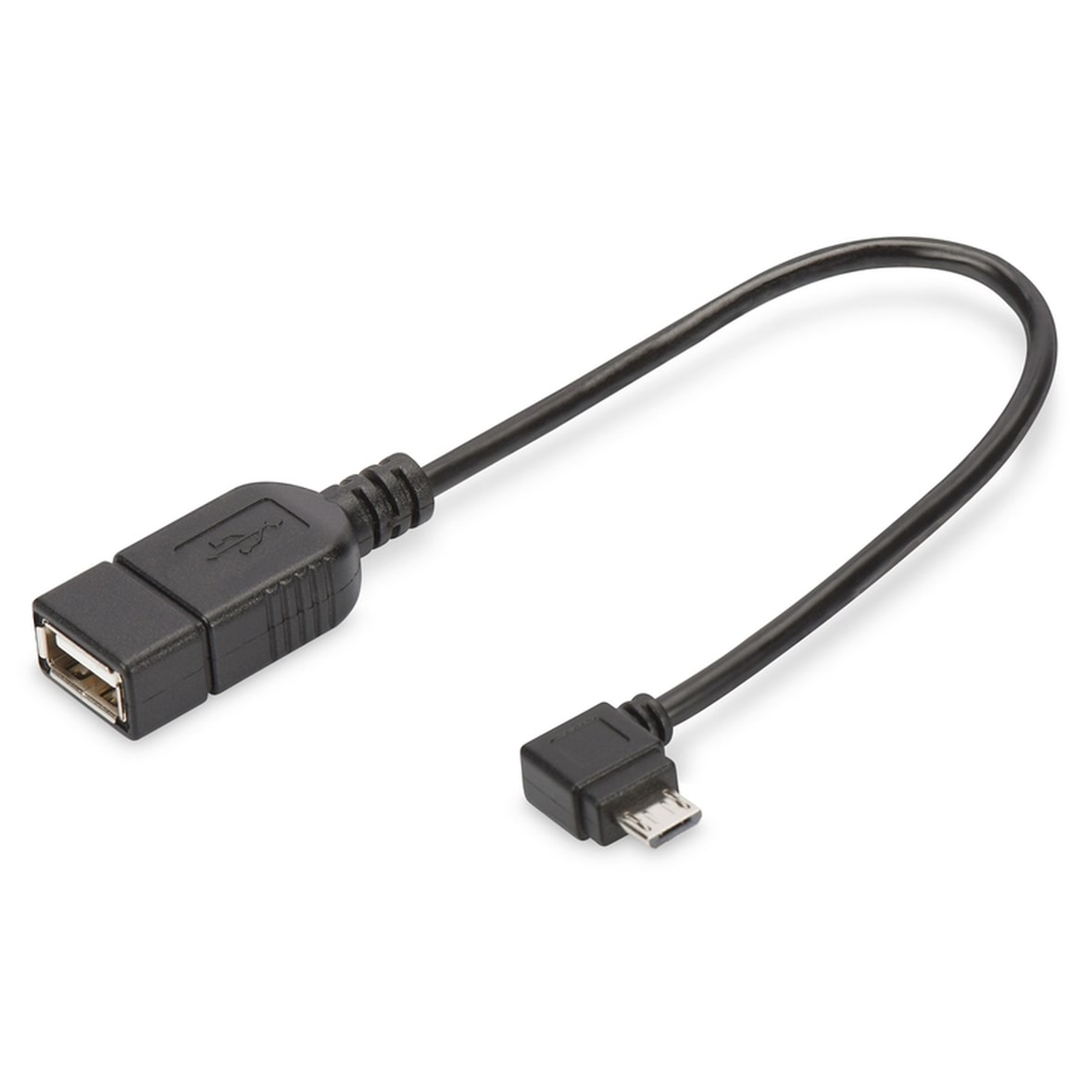 DIGITUS USB 2.0 Adapterkabel, OTG, Typ micro B - A St/Bu,0.15m