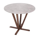 thumbnail of Bistrotisch HWC-M56, Tisch Esstisch, Massiv-Holz HPL Laminat Melamin Ø92cm, Beton-Optik, braunes Gestell