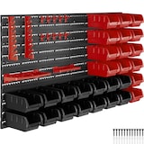 thumbnail of tectake Revistero con 28 cajas apilables y soportes para herramientas - Por unidad negro