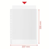 thumbnail of ESSELTE Buste perforate DELUXE, 100% RICICLATE e 100% RICICLABILI, PPL antiriflesso, f.to 22x30 cm, Scatola da 50 pz, 627504