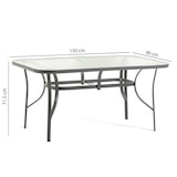 thumbnail of Mesa redonda de jardín Ø100 cm de acero pintado con tablero de vidrio templado, para jardín, terraza y balcón, resistente y estable – Dario