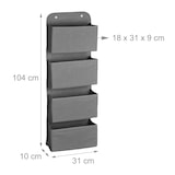 thumbnail of Relaxdays Hängeorganizer, 4 Fächer, Tür Organizer mit Haken zum Einhängen, Vlies, Hängeaufbewahrung, Bad & Büro, grau