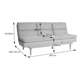 thumbnail of Schlafsofa HWC-M79, Gästebett Schlafcouch Couch Sofa, Schlaffunktion Liegefläche 180x110cm ~ Stoff/Textil dunkelgrau
