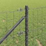 thumbnail of vidaXL Zaun mit Pfosten Grau 1 x 25 m Stahl und PVC