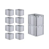 thumbnail of PROREGAL SuperSparSet 10x Eurobox NextGen Economy mit Scharnierdeckel & gelben Verschlüssen, Griffe zu, HxBxT 32x30x40cm, 30L, Eurobehälter, Box