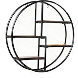 thumbnail of COSTWAY Runde Wandregal, Hängeregal mit 4 Regalböden, Metallregal, Holz, Rundes Bücherregal für Schlafzimmer, Wohnzimmer